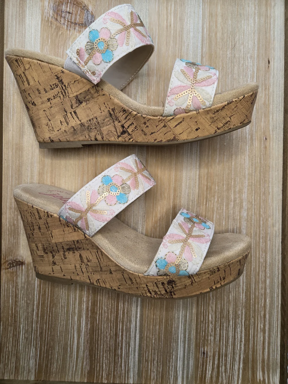 Jellypop Embroidered Wedge